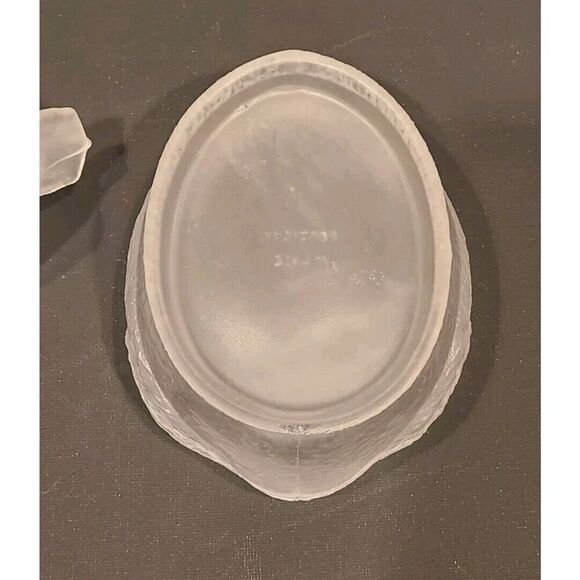 French Portieux Vallerysthal Frosted Glass Swan Trinket/Candy Dish 4¾"x 6" x 4" - Picture 11 of 16